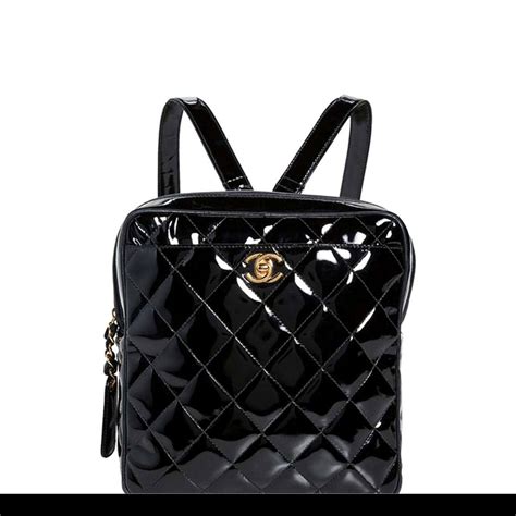 chanel patent leather backpack